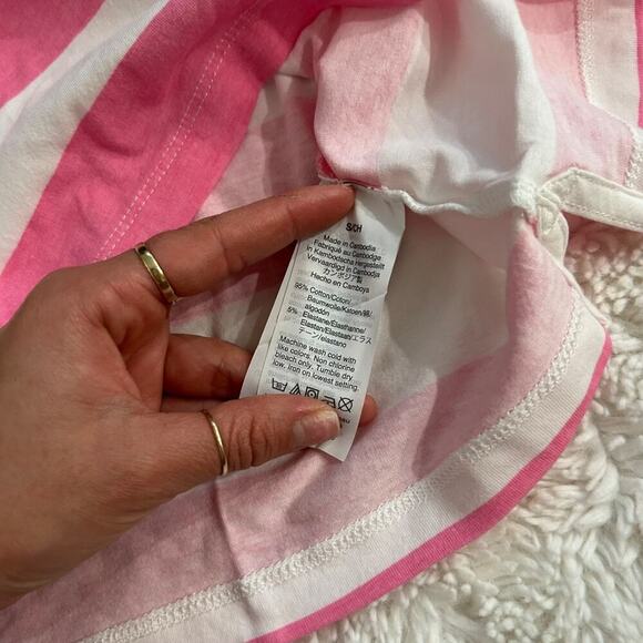 NWOT Womens J Crew Bundle Sleepwear Tops White/Pink Stripes Sz S 100% Cotton - Picture 9 of 9